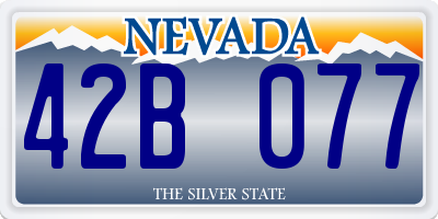 NV license plate 42B077