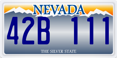 NV license plate 42B111