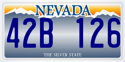 NV license plate 42B126
