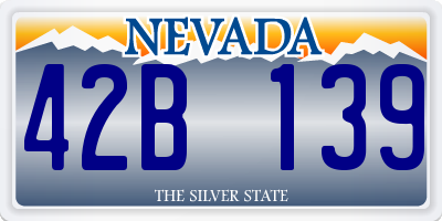 NV license plate 42B139