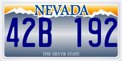 NV license plate 42B192