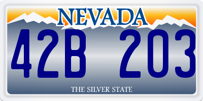 NV license plate 42B203