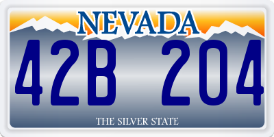 NV license plate 42B204