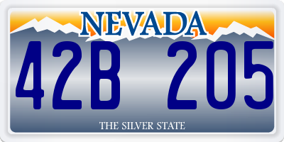 NV license plate 42B205
