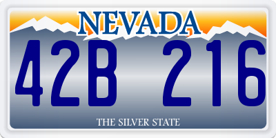 NV license plate 42B216