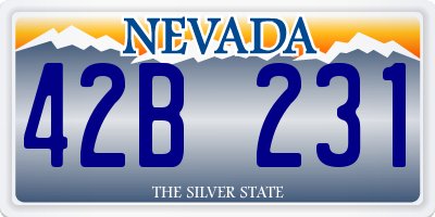 NV license plate 42B231