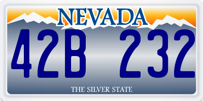 NV license plate 42B232