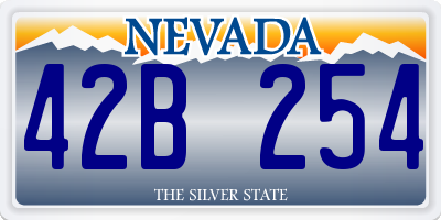 NV license plate 42B254