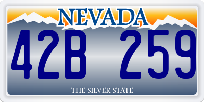 NV license plate 42B259