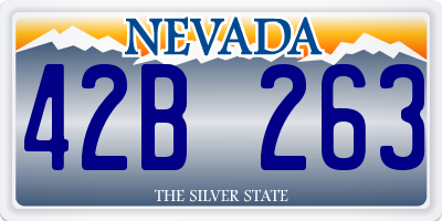 NV license plate 42B263