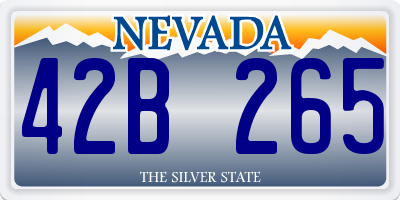 NV license plate 42B265