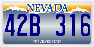 NV license plate 42B316