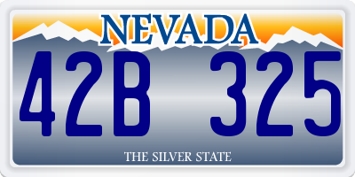 NV license plate 42B325