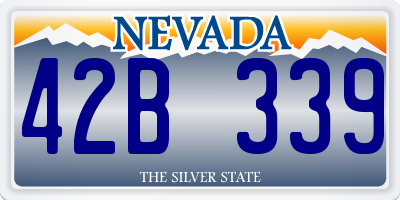 NV license plate 42B339