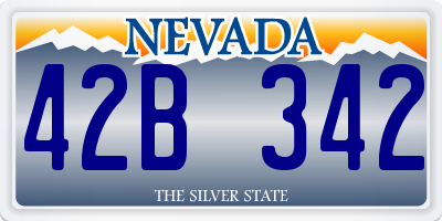 NV license plate 42B342