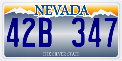 NV license plate 42B347