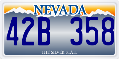 NV license plate 42B358