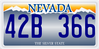 NV license plate 42B366
