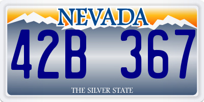 NV license plate 42B367