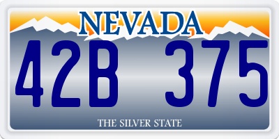 NV license plate 42B375