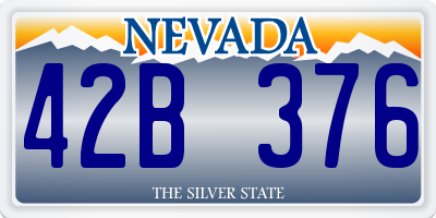 NV license plate 42B376
