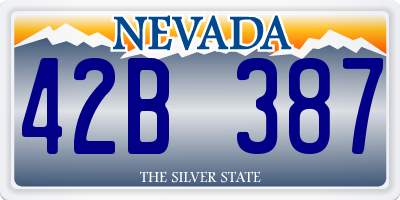 NV license plate 42B387