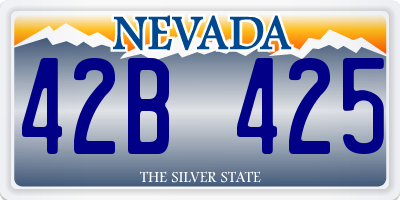 NV license plate 42B425