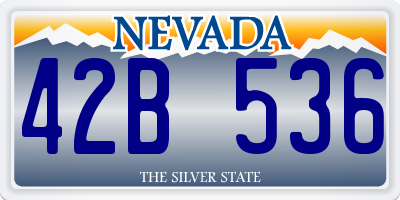 NV license plate 42B536