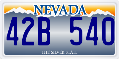NV license plate 42B540