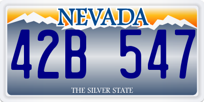 NV license plate 42B547