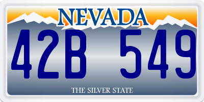 NV license plate 42B549