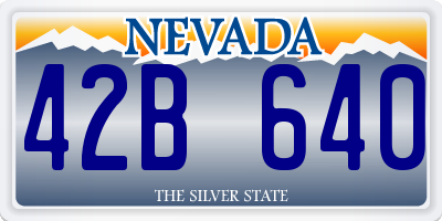 NV license plate 42B640