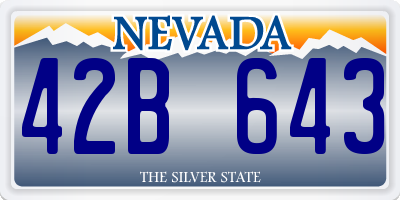 NV license plate 42B643