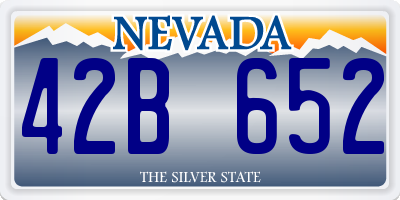 NV license plate 42B652