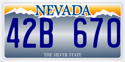 NV license plate 42B670