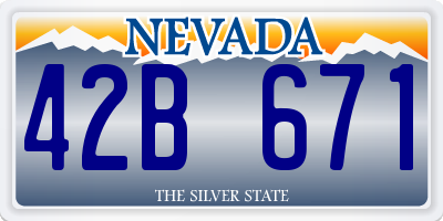 NV license plate 42B671