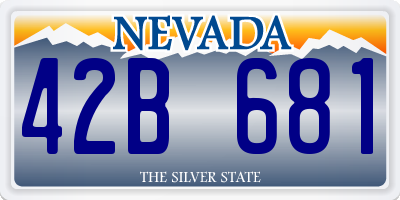 NV license plate 42B681