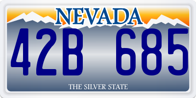 NV license plate 42B685