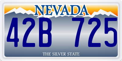 NV license plate 42B725