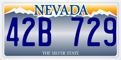 NV license plate 42B729