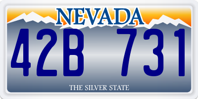 NV license plate 42B731