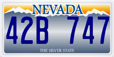 NV license plate 42B747