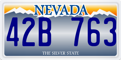 NV license plate 42B763