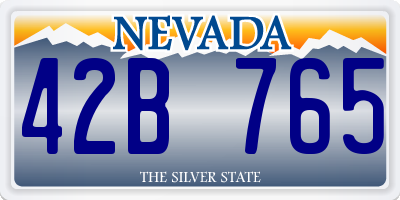 NV license plate 42B765