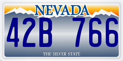 NV license plate 42B766