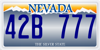 NV license plate 42B777