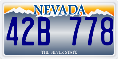 NV license plate 42B778