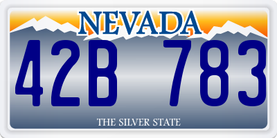 NV license plate 42B783