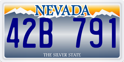 NV license plate 42B791