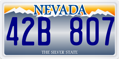 NV license plate 42B807